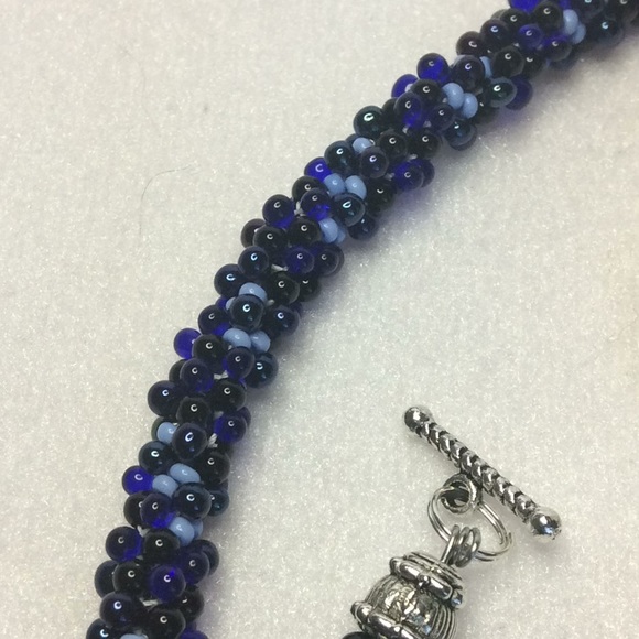 FINAL SALE PRICE Designer Jewelry Set with Onyx & Blue Beads - Picture 4 of 5